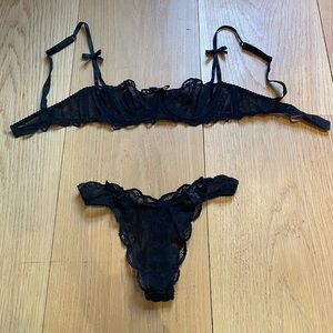 Agent Provocateur Black Lace Bra & Thong set